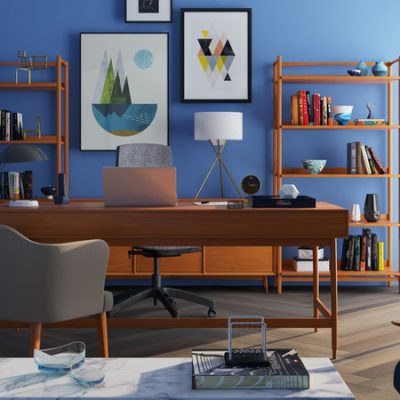 brown-wooden-desk-with-rolling-chair-and-shelves-near-window brown-wooden-desk-with-rolling-chair-and-shelves-near-window